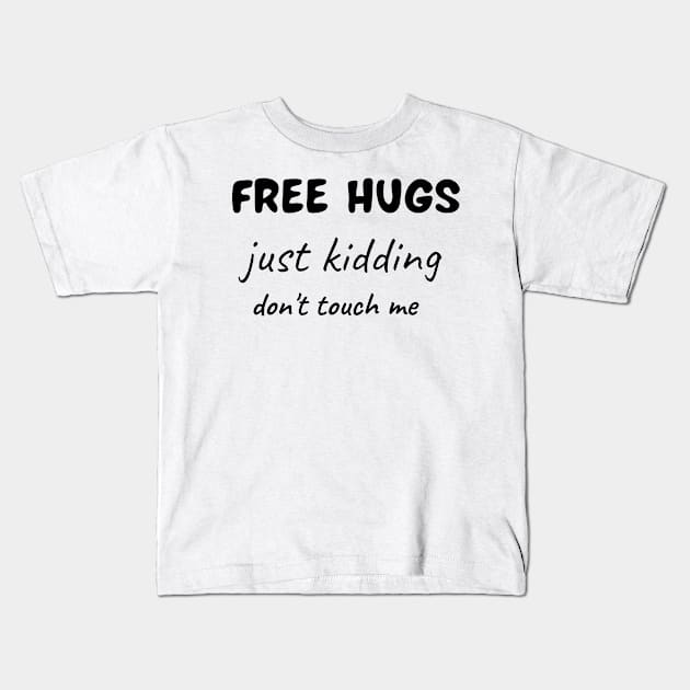 funny free hugs Kids T-Shirt by mdr design